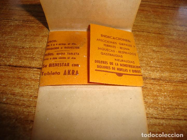 Antig&uuml;edades: FARMACIA MEDICAMENTO TABLETA AKRA - Foto 3