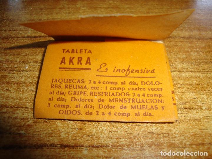 Antig&uuml;edades: FARMACIA MEDICAMENTO TABLETA AKRA - Foto 4