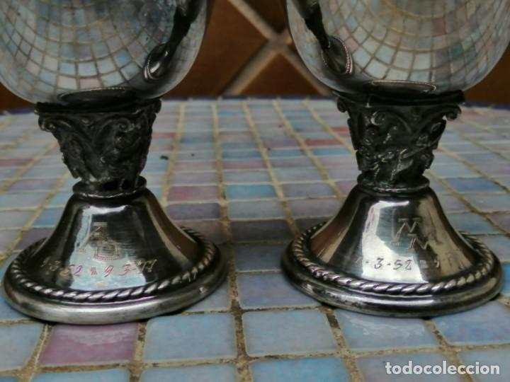 Antig&uuml;edades: PAREJA DE COPAS DE ALPACA - Foto 11