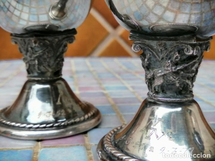 Antig&uuml;edades: PAREJA DE COPAS DE ALPACA - Foto 12