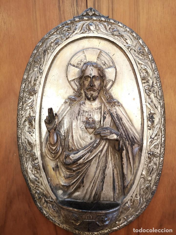 Antig&uuml;edades: Sagrado Coraz&oacute;n con benditera - Foto 1