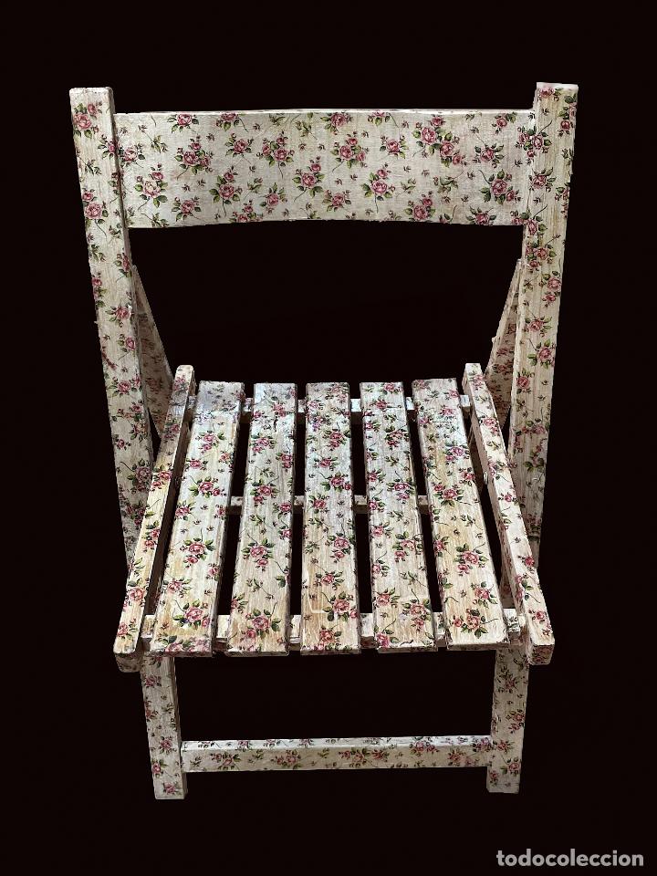 Antig&uuml;edades: silla decorada con florecitas, ideal, &uacute;nica - Foto 1