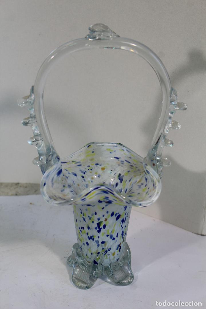 Antig&uuml;edades: cesta frutero cristal de murano - Foto 4
