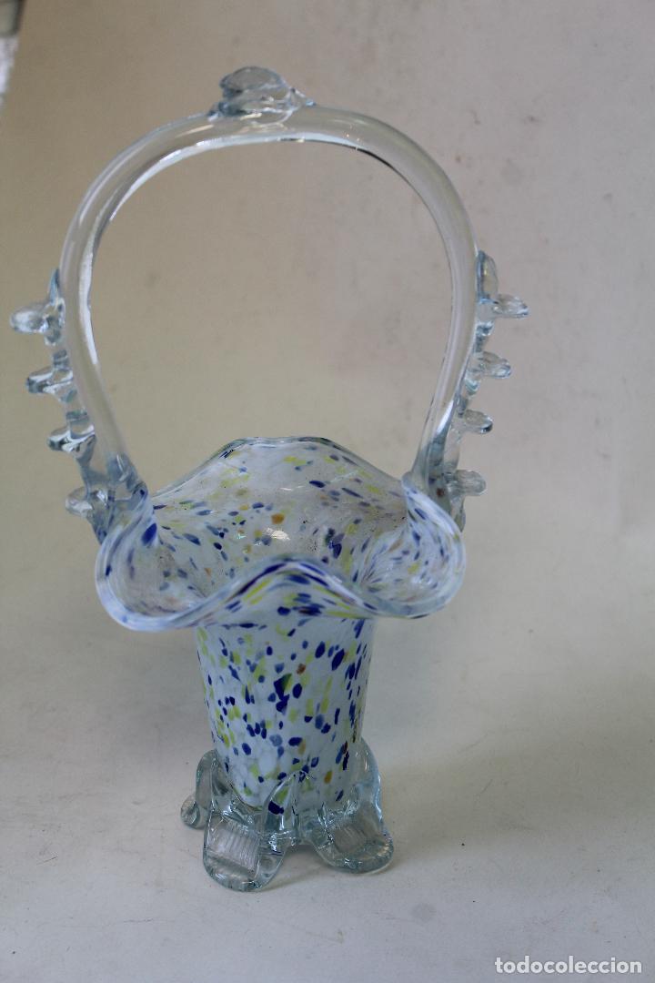 Antig&uuml;edades: cesta frutero cristal de murano - Foto 1