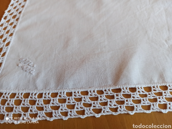 Antig&uuml;edades: Pa&ntilde;uelo blanco con puntilla. - Foto 2