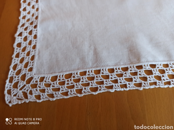 Antig&uuml;edades: Pa&ntilde;uelo blanco con puntilla. - Foto 3