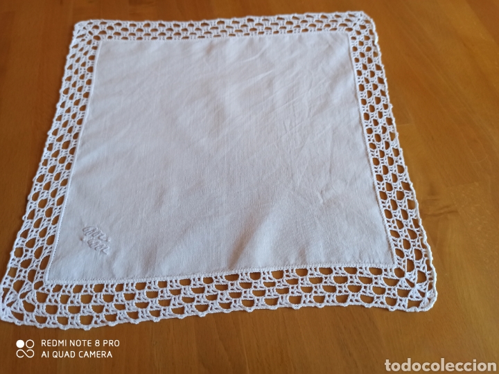 Antig&uuml;edades: Pa&ntilde;uelo blanco con puntilla. - Foto 1