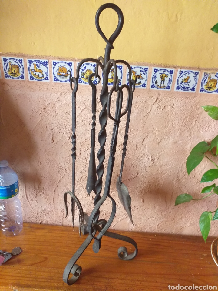 juego de utensilios chimenea de bronce - Buy Other antique objects on  todocoleccion