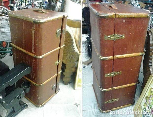 Antig&uuml;edades: BAUL ORIGINAL MADERA Y CUERO - Foto 1