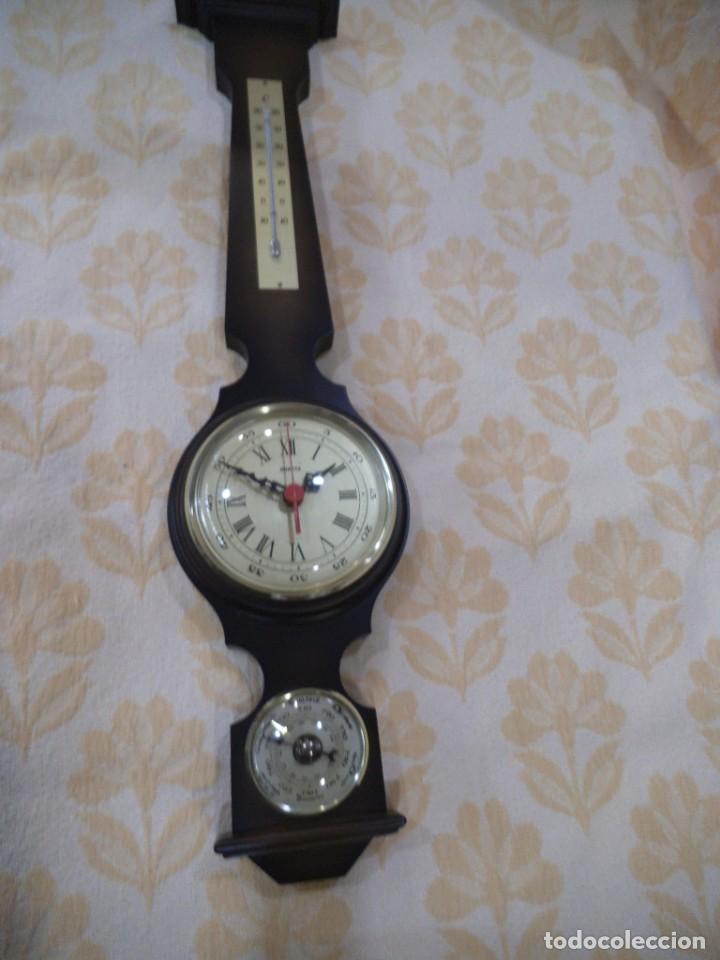 Antig&uuml;edades: BAR&Oacute;METRO-RELOJ DE MADERA - Foto 1