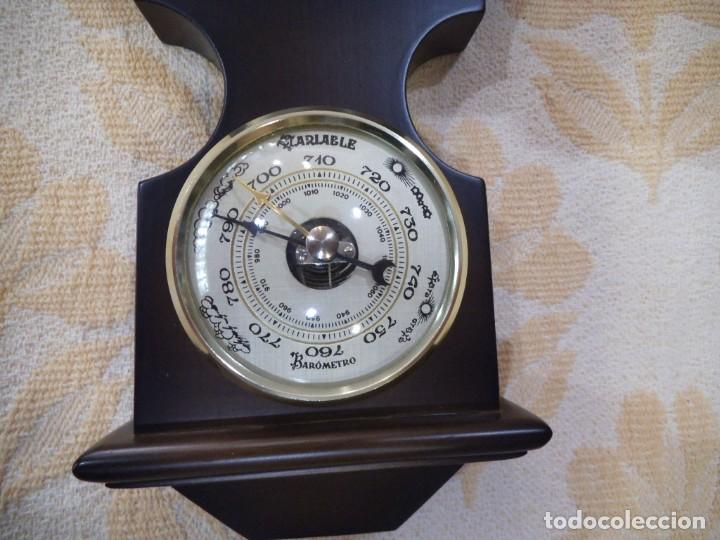 Antig&uuml;edades: BAR&Oacute;METRO-RELOJ DE MADERA - Foto 3