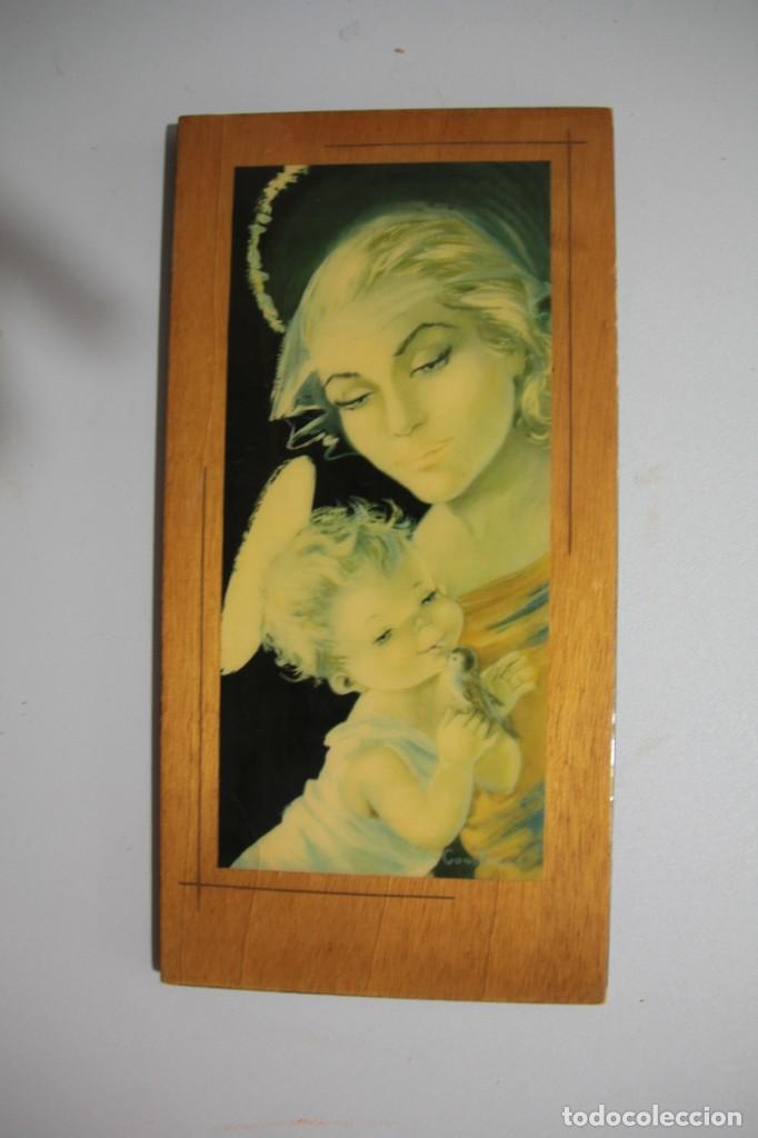 Antig&uuml;edades: VIRGEN EN MADERA ESMALTADA - Foto 1