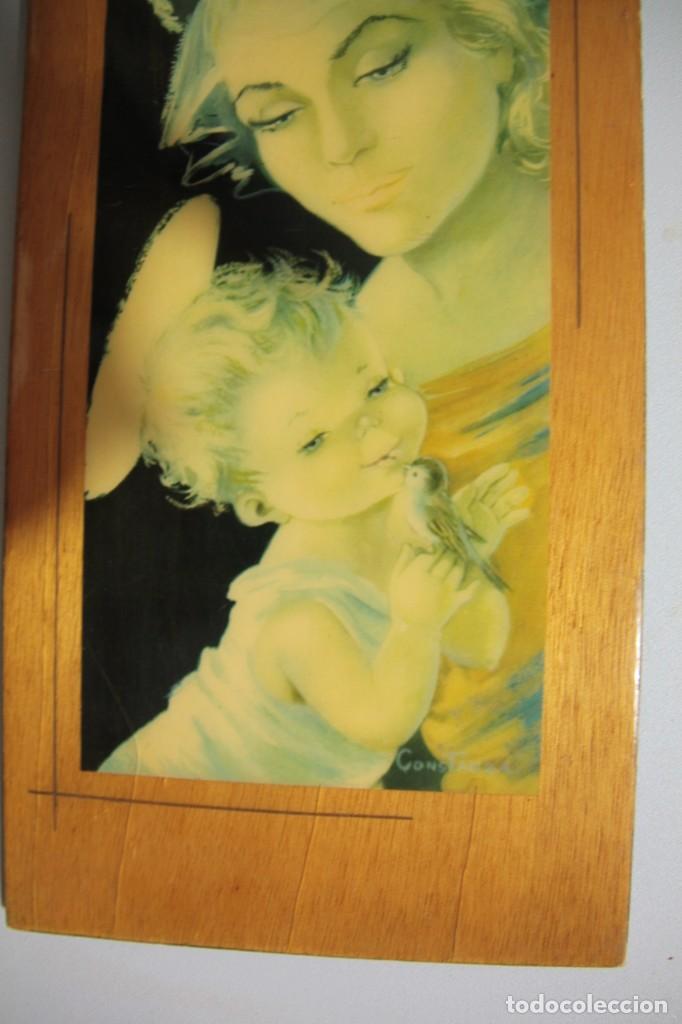 Antig&uuml;edades: VIRGEN EN MADERA ESMALTADA - Foto 3