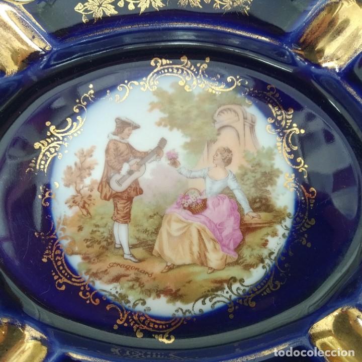 Antig&uuml;edades: Cenicero LIMOGES cobalto y oro - Foto 5