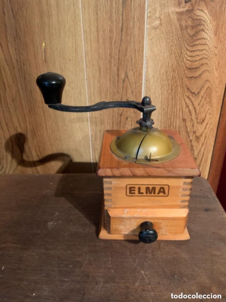 Antig&uuml;edades: MOLINILLO DE CAF&Eacute; ELMA DE MADERA - FUNCIONANDO - ANTIGUO - Foto 1