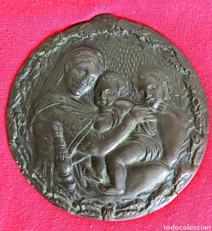 MEDALLÓN PLACA S.XIX VIRGEN DE LA SILLA DE RAFAEL (Antigüedades - Religiosas - Medallas Antiguas)
