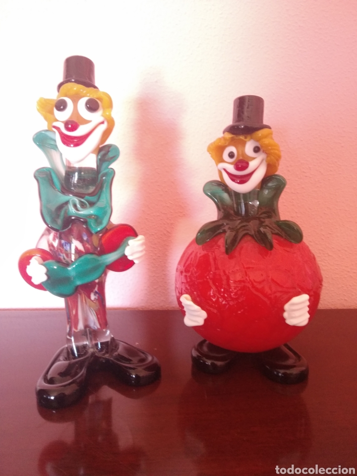 Antig&uuml;edades: Lote 2 payasos cristal de murano - Foto 1