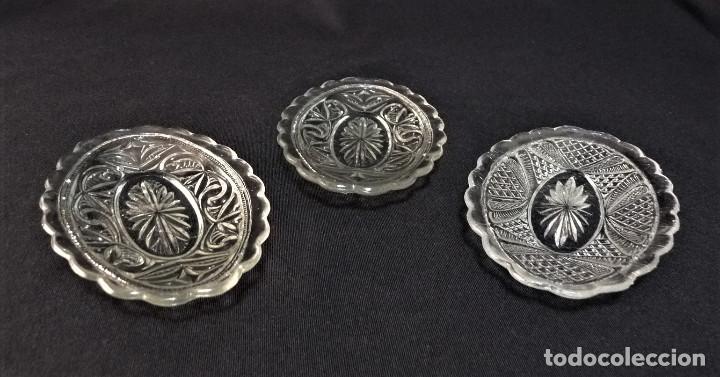 Antiguidades: Tres bandejas de cristal de Santa Lucia. (Cartagena)