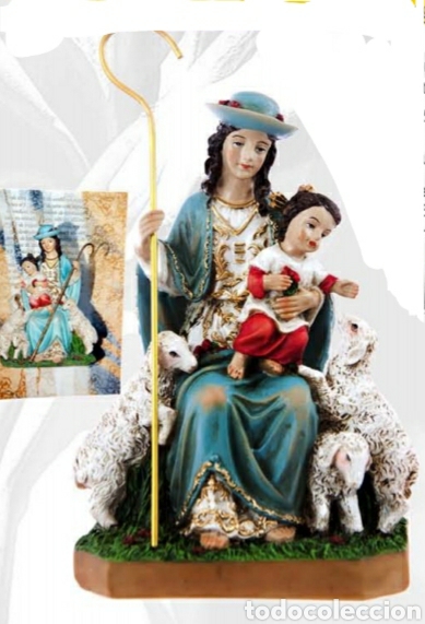 Antig&uuml;edades: DIVINA PASTORA 15 CM NUEVA - Foto 1