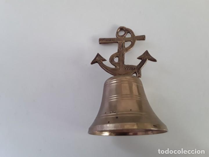 Antig&uuml;edades: CAMPANA DE BRONCE MARINERA, CON ANCLA - Foto 1
