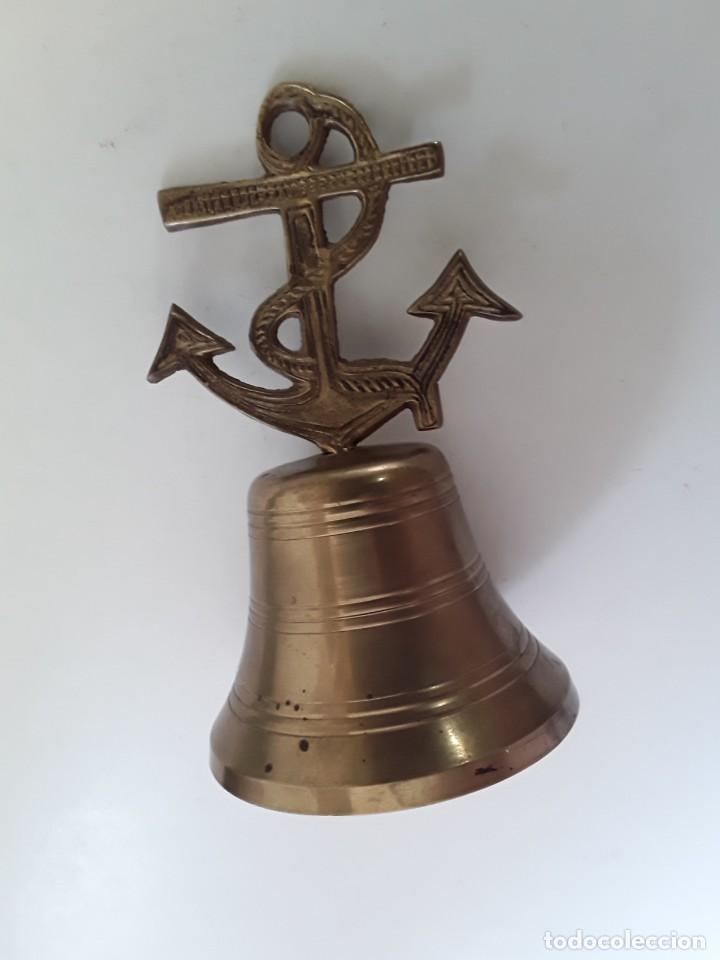 Antig&uuml;edades: CAMPANA DE BRONCE MARINERA, CON ANCLA - Foto 8