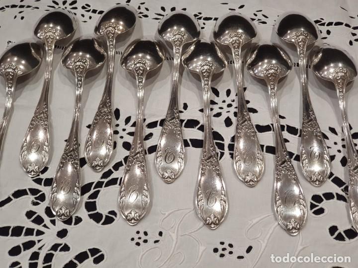 Antig&uuml;edades: 11 cucharas soperas grabadas con la inicial C. - Foto 1