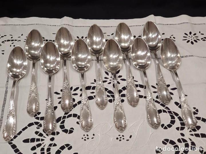 Antig&uuml;edades: 11 cucharas soperas grabadas con la inicial C. - Foto 17