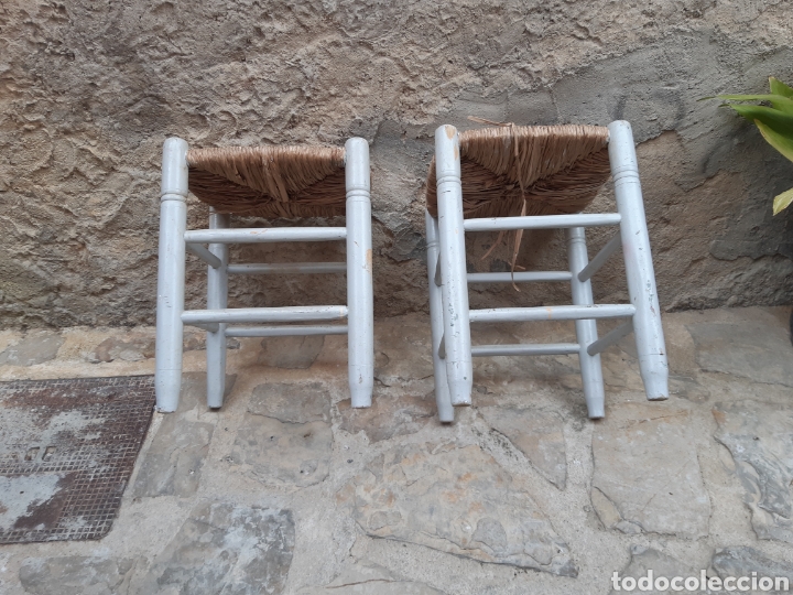 Antig&uuml;edades: Pareja taburetes madera - Foto 6
