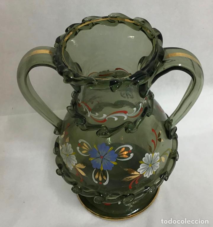 Antig&uuml;edades: ANTIGUO JARR&Oacute;N CRISTAL ESMALTADO - Foto 3