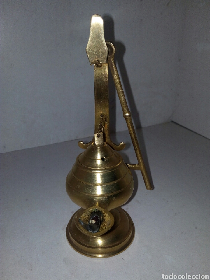 Antig&uuml;edades: L&aacute;mpara de aceite o candil en bronce - Foto 3