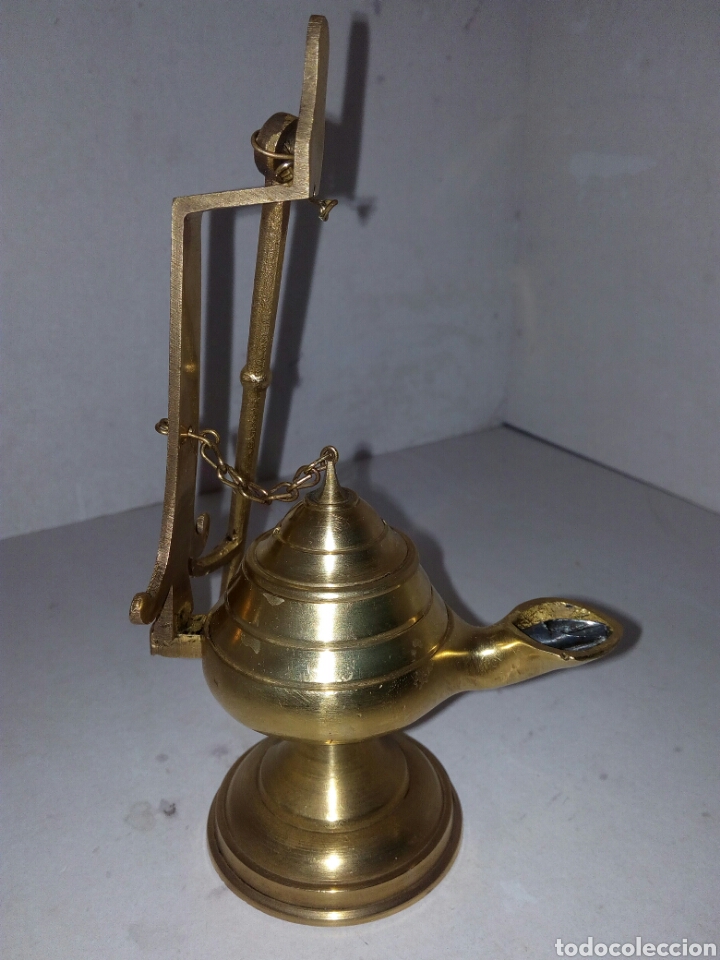 Antig&uuml;edades: L&aacute;mpara de aceite o candil en bronce - Foto 4