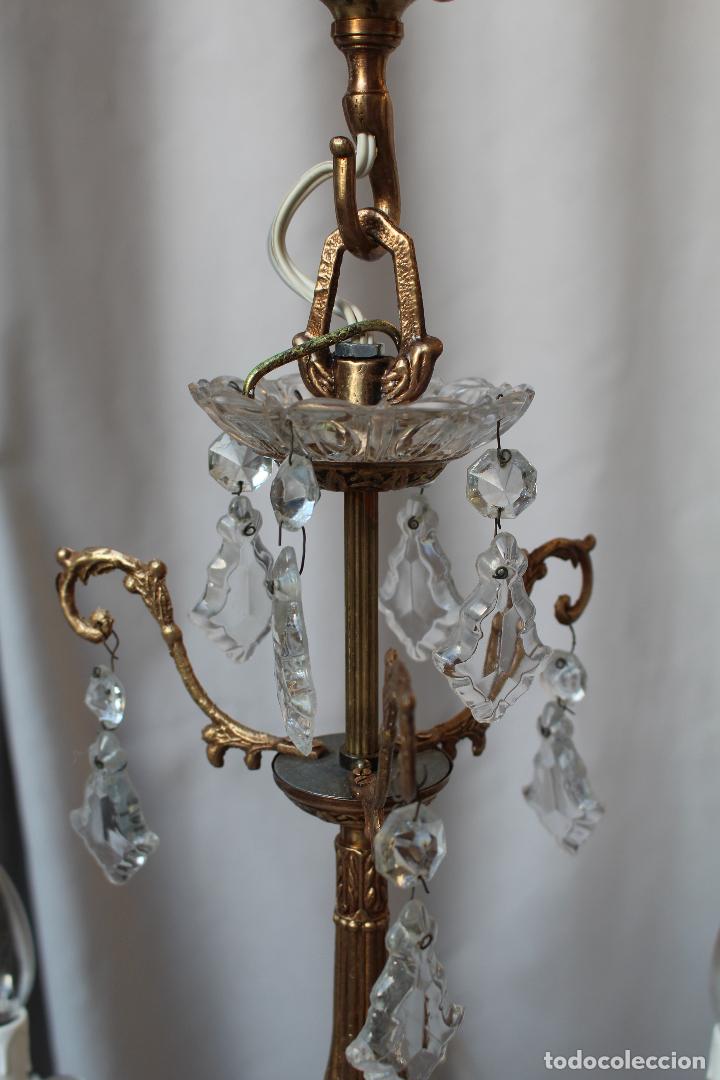 Antig&uuml;edades: lampara de techo de cristal y lat&oacute;n - Foto 10