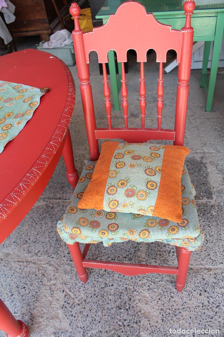 Antig&uuml;edades: mesa con silla y sill&oacute;n de cordelillo - Foto 2