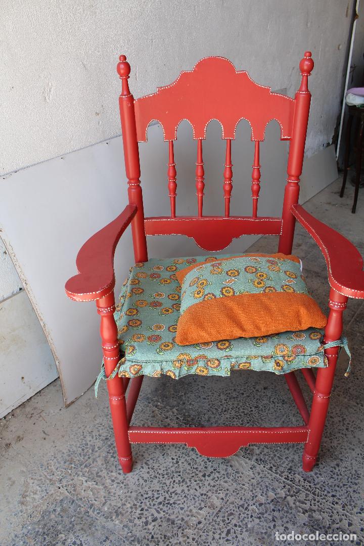 Antig&uuml;edades: mesa con silla y sill&oacute;n de cordelillo - Foto 4
