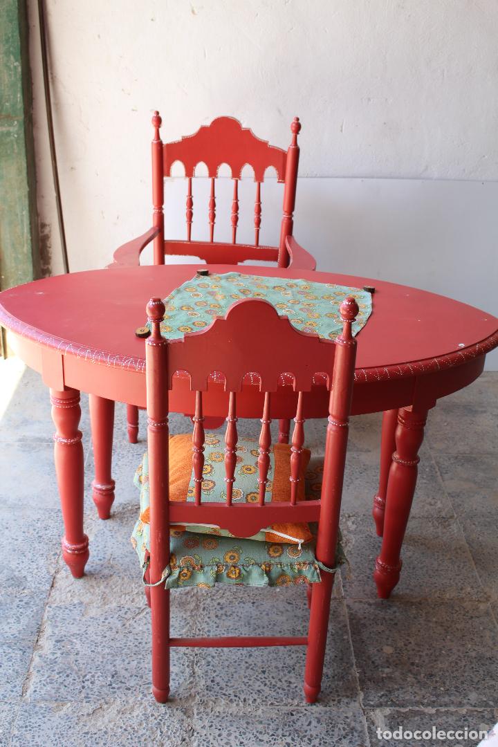 Antig&uuml;edades: mesa con silla y sill&oacute;n de cordelillo - Foto 9