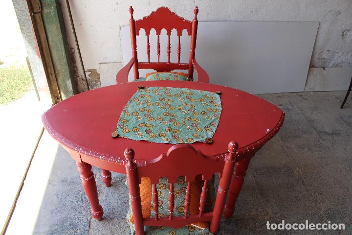 Antig&uuml;edades: mesa con silla y sill&oacute;n de cordelillo - Foto 20