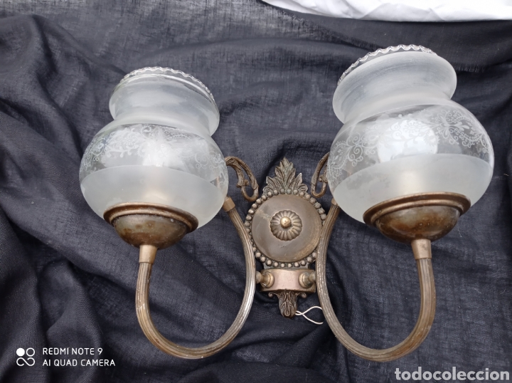 Antig&uuml;edades: Lampara aplique pared doble - Foto 8