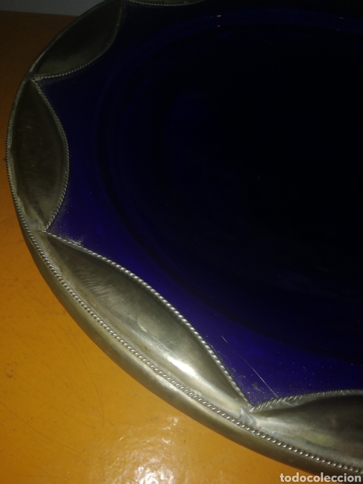 Antig&uuml;edades: Plato de ceramica con base de plata - Foto 3
