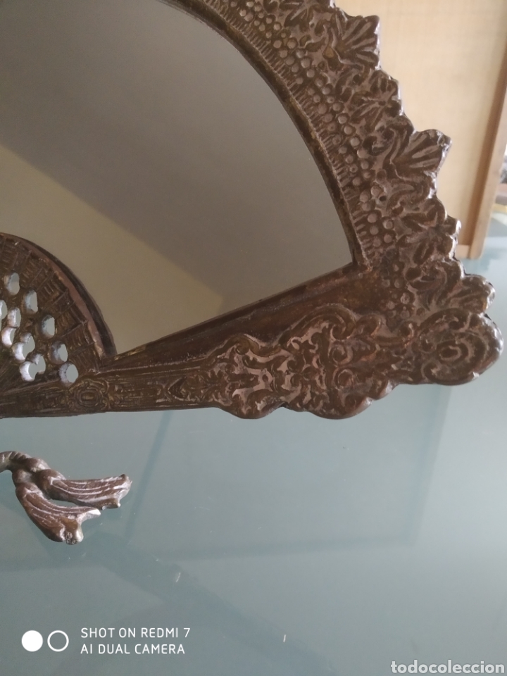 Antig&uuml;edades: Abanico Espejo de Bronce - Foto 2