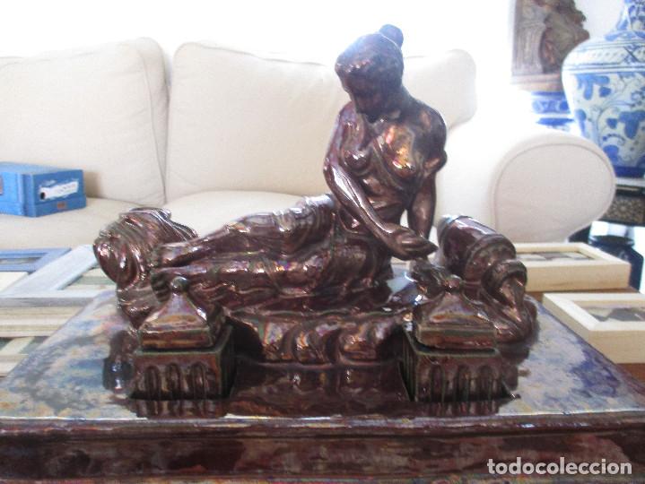 Antig&uuml;edades: Tintero ceramica de Triana reflejos - Foto 2