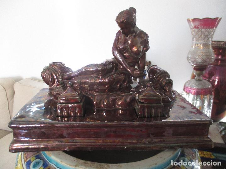 Antig&uuml;edades: Tintero ceramica de Triana reflejos - Foto 4