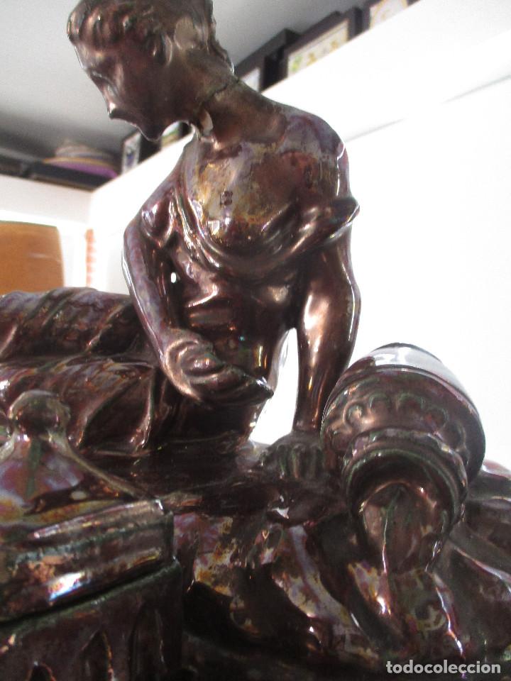Antig&uuml;edades: Tintero ceramica de Triana reflejos - Foto 6