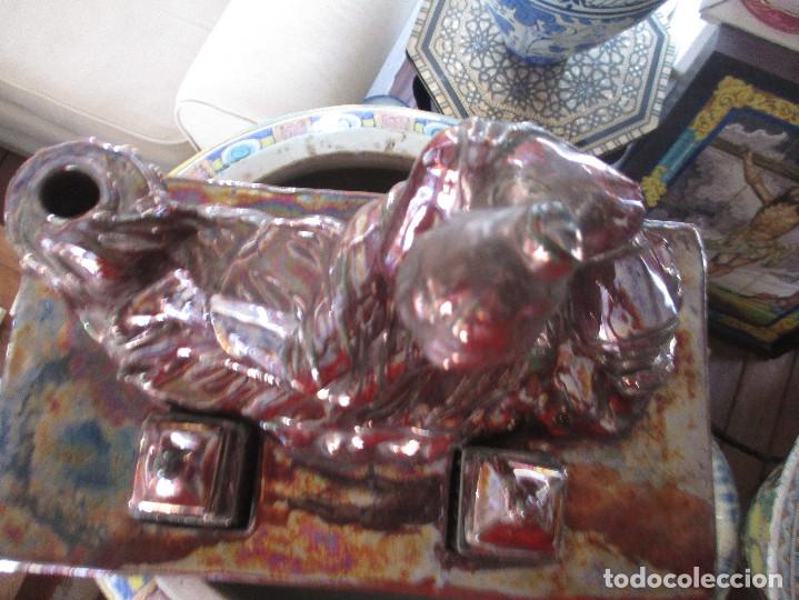 Antig&uuml;edades: Tintero ceramica de Triana reflejos - Foto 8