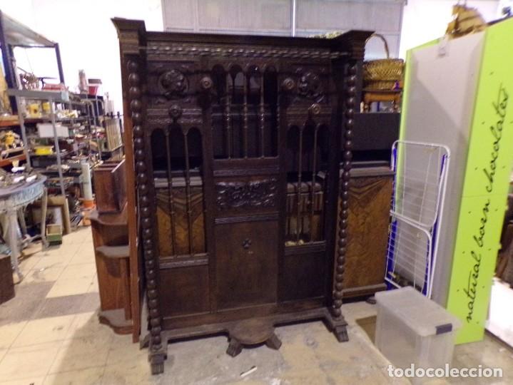 Antigüedades: mueble perchero recibidor talla madera castellano torneado recogida provincia barcelona - Foto 1 - 299803333