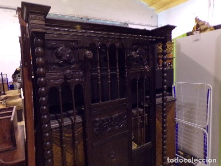 Antigüedades: mueble perchero recibidor talla madera castellano torneado recogida provincia barcelona - Foto 2 - 299803333
