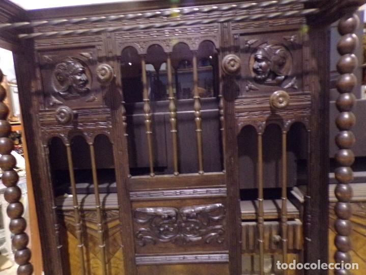 Antigüedades: mueble perchero recibidor talla madera castellano torneado recogida provincia barcelona - Foto 5 - 299803333