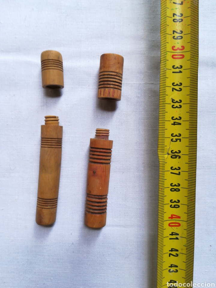 Antiquit&eacute;s: Lote 2 Porta aguja guarda alfiletero madera