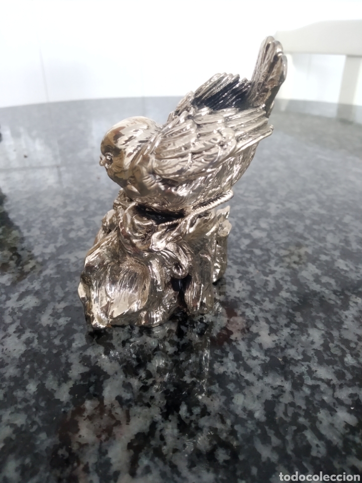 Antig&uuml;edades: Figura p&aacute;jaros laminada en plata - Foto 2