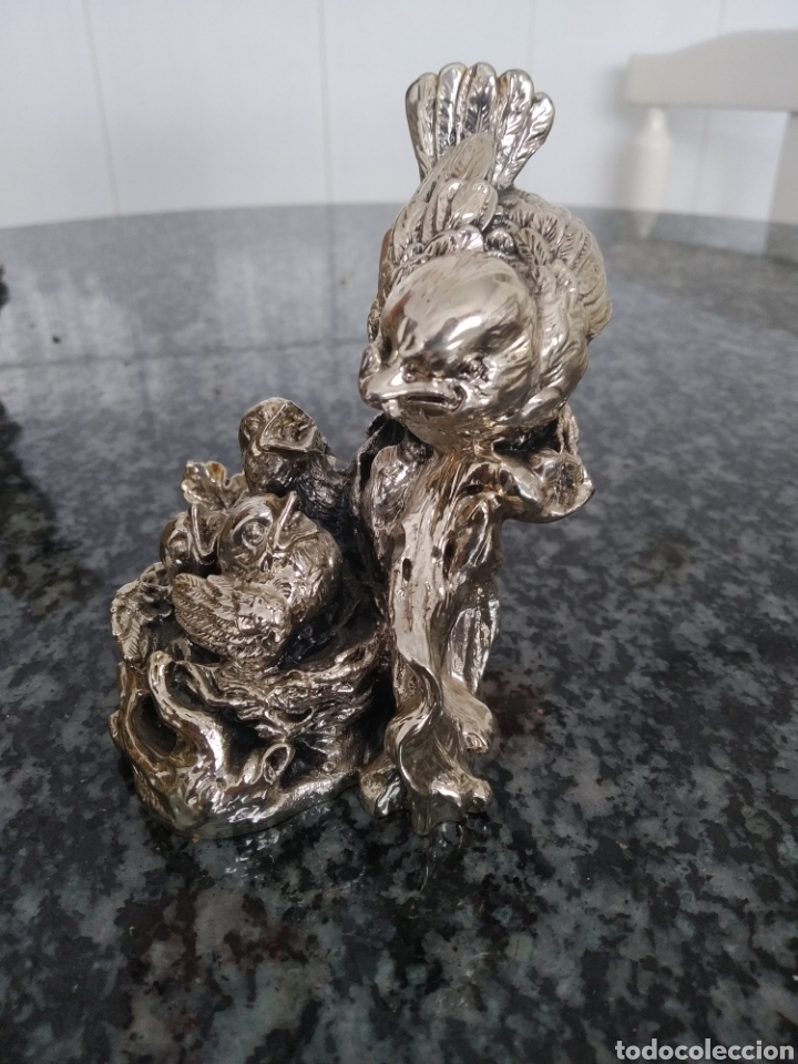 Antig&uuml;edades: Figura p&aacute;jaros laminada en plata - Foto 4