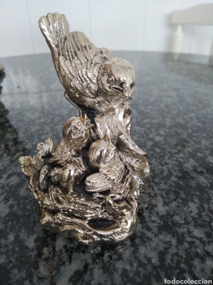 Antig&uuml;edades: Figura p&aacute;jaros laminada en plata - Foto 1